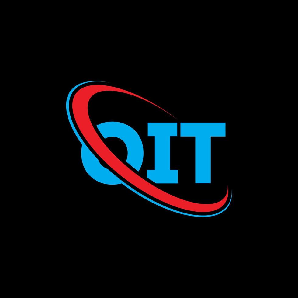 oit logotyp. oit brev. oit brev logotyp design. initialer oit logotyp länkad med cirkel och versaler monogram logotyp. oit typografi för teknik, affärs- och fastighetsmärke. vektor