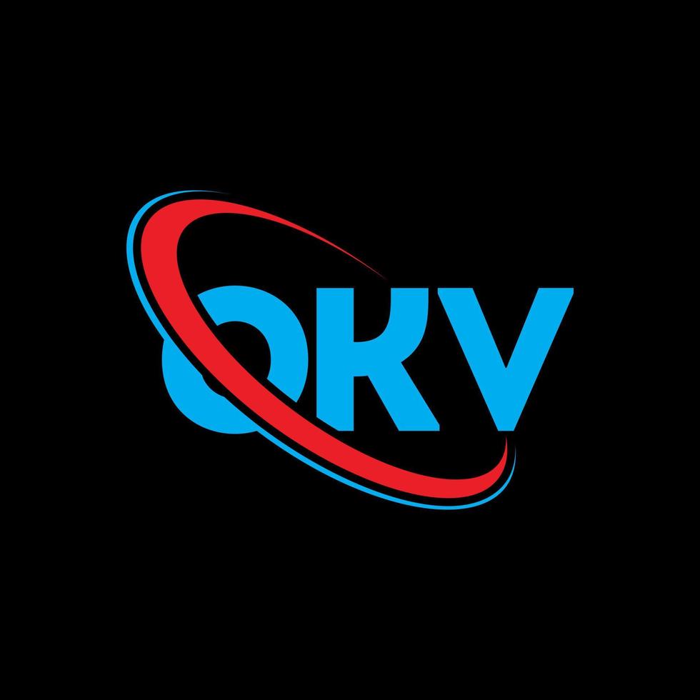 okv logotyp. okv brev. okv bokstavslogotypdesign. initialer okv logotyp länkad med cirkel och versaler monogram logotyp. okv typografi för teknik, företag och fastighetsmärke. vektor