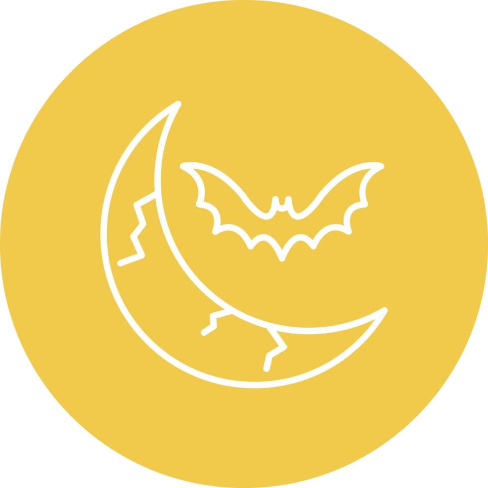 Halloween Mond Linie Kreis Hintergrundsymbol vektor