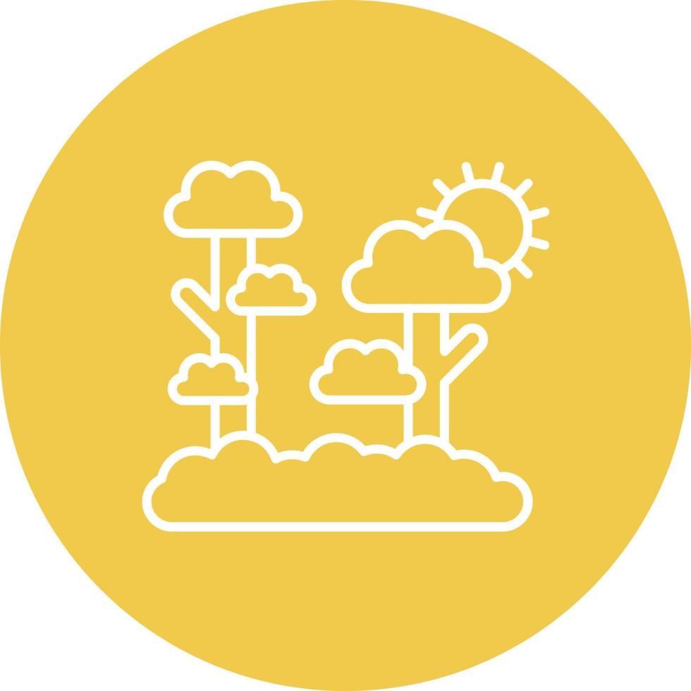 Dschungel Landschaft Linie Kreis Hintergrundsymbol vektor