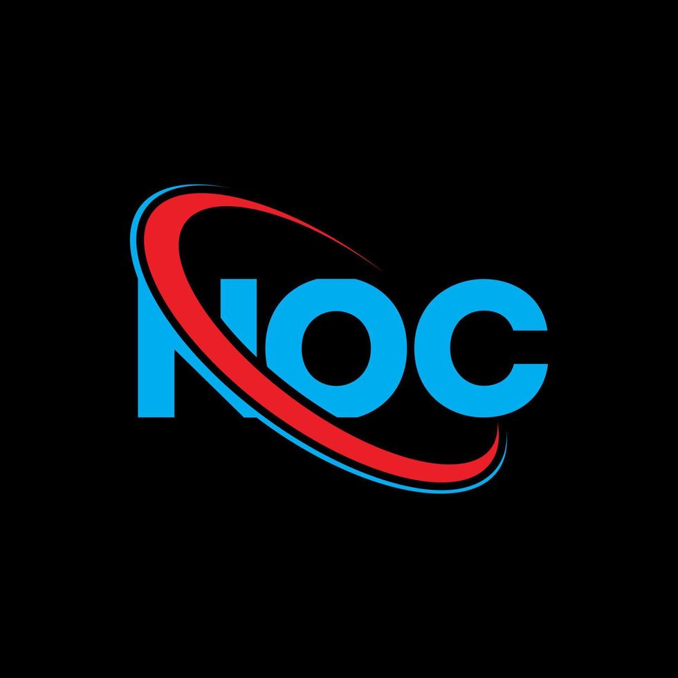 noc-Logo. Noc-Brief. Noc-Brief-Logo-Design. Initialen Noc-Logo verbunden mit Kreis und Monogramm-Logo in Großbuchstaben. noc typografie für technologie, business und immobilienmarke. vektor