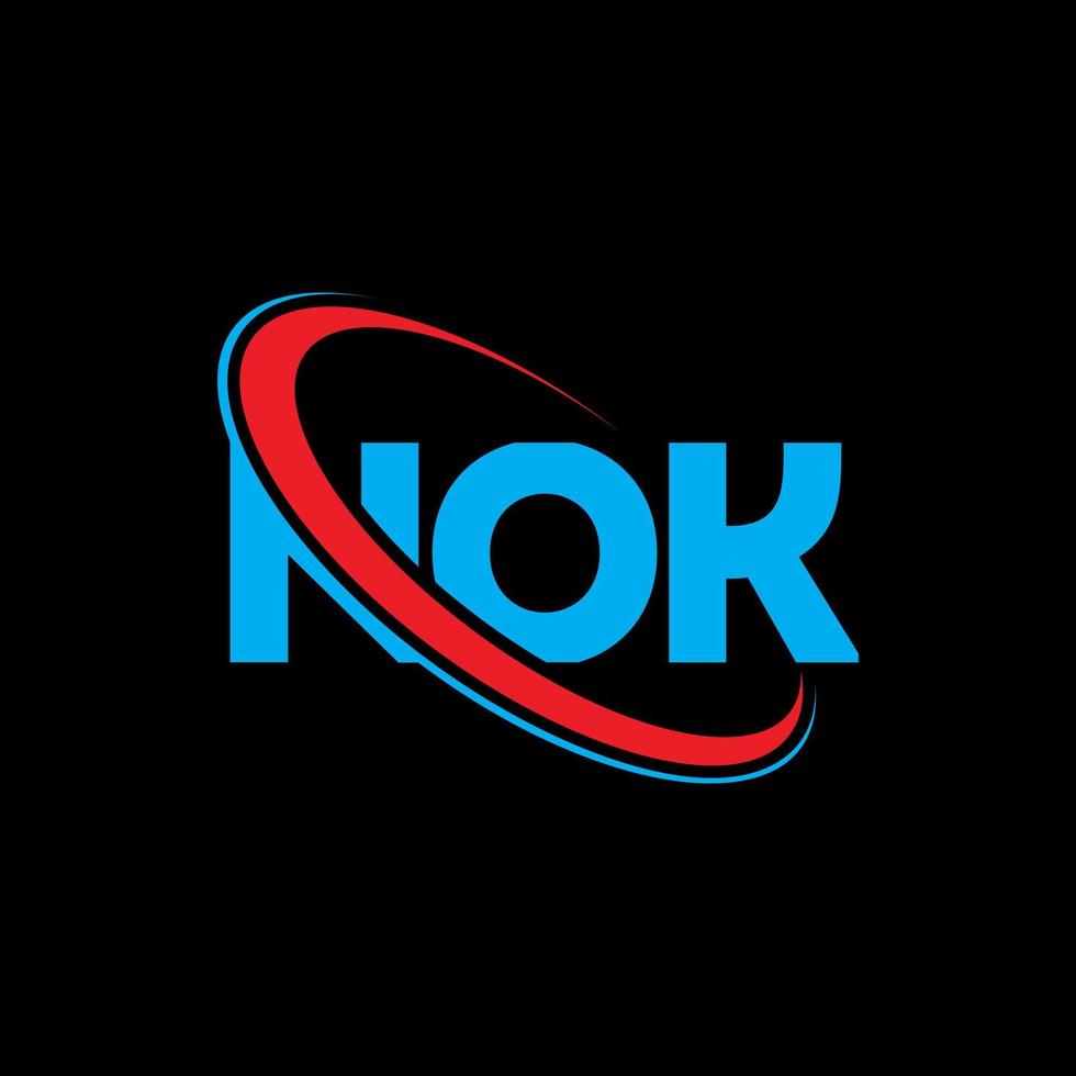 nok logotyp. nok brev. nok letter logotyp design. initialer nok logotyp länkad med cirkel och versaler monogram logotyp. nok typografi för teknik, affärs- och fastighetsmärke. vektor