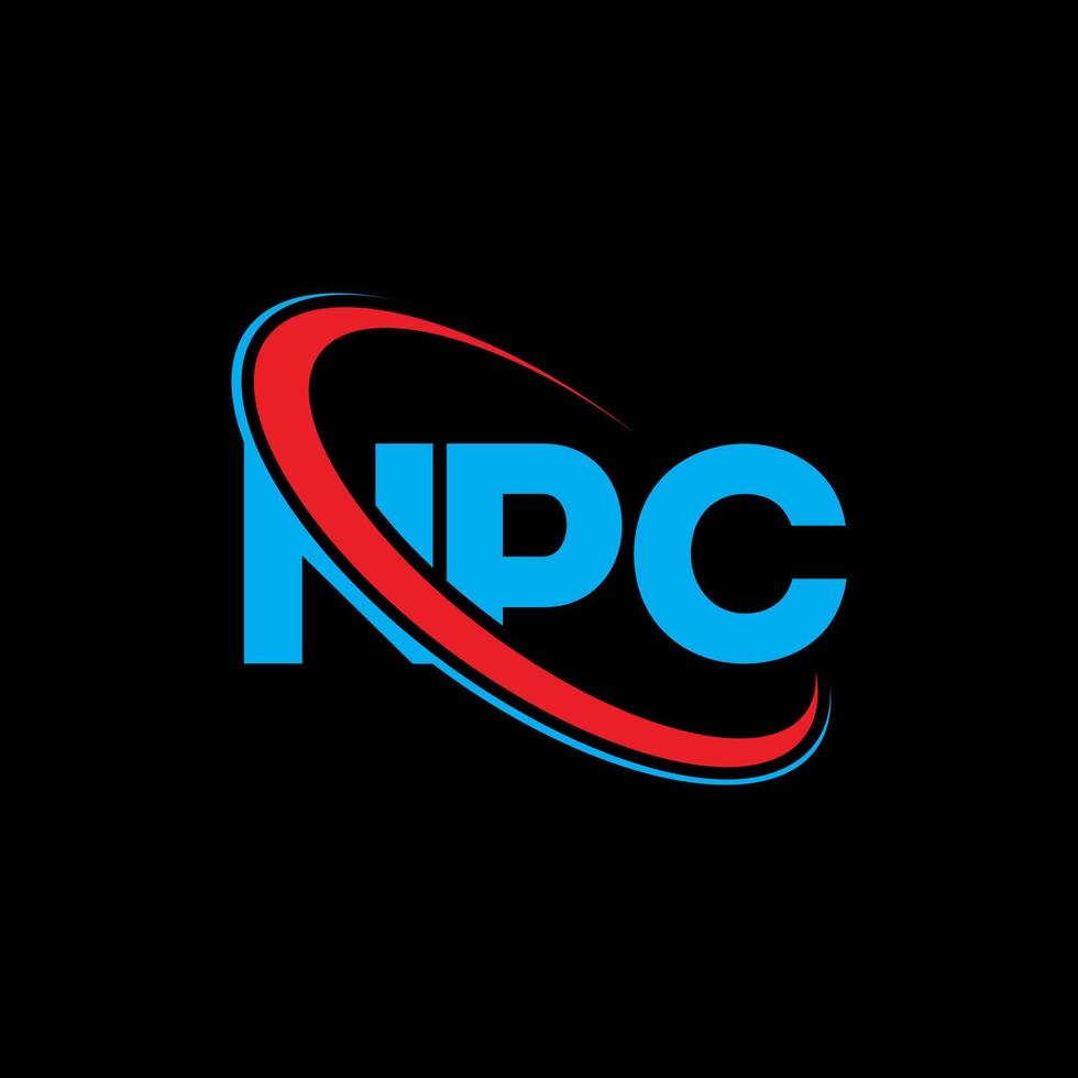 npc logotyp. npc brev. npc bokstavslogotypdesign. initialer npc logotyp länkad med cirkel och versaler monogram logotyp. npc typografi för teknik, företag och fastighetsmärke. vektor