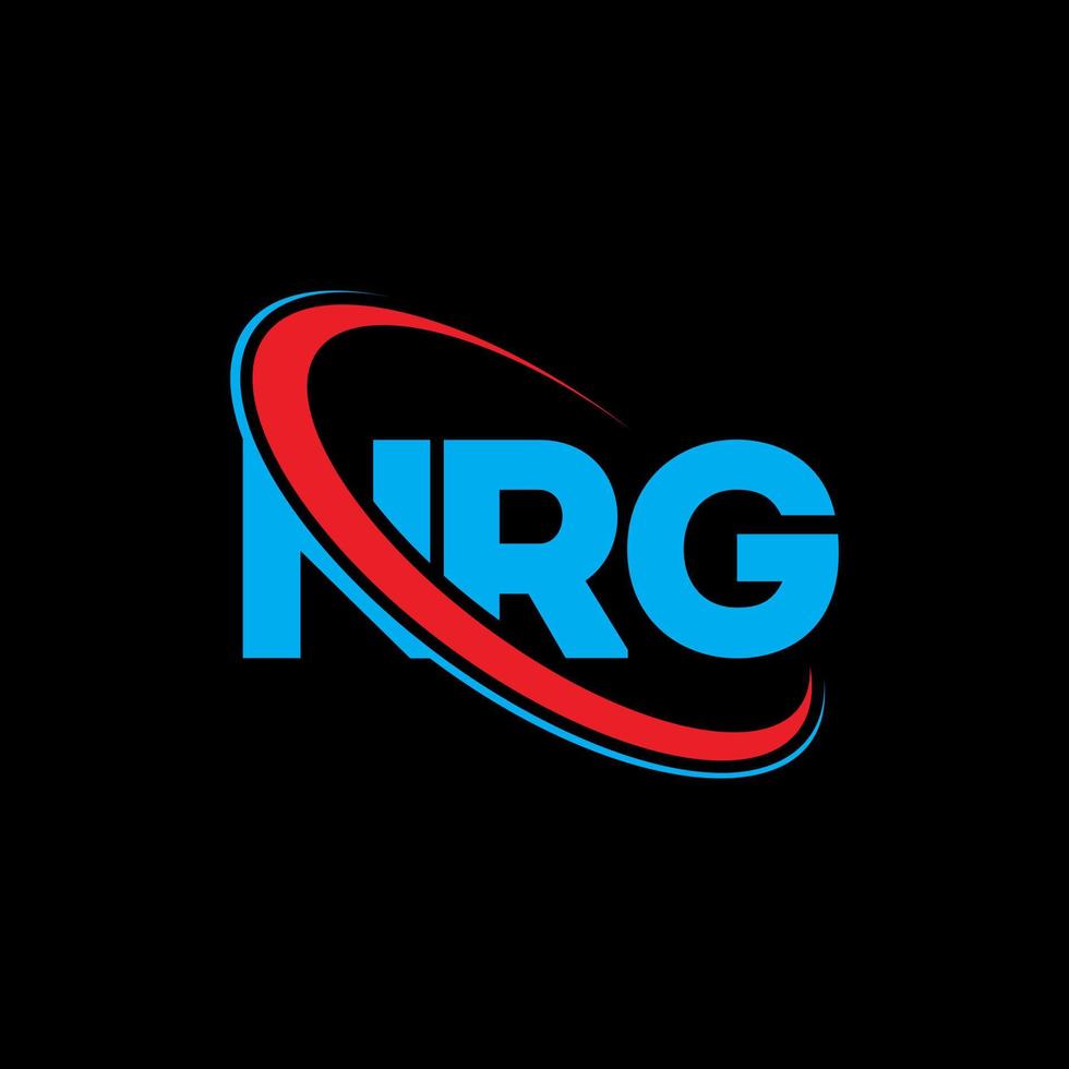 Nrg-Logo. Nr. Buchstabe. nrg-Buchstaben-Logo-Design. Initialen Nrg-Logo, verbunden mit Kreis und Monogramm-Logo in Großbuchstaben. nrg typografie für technologie-, geschäfts- und immobilienmarke. vektor