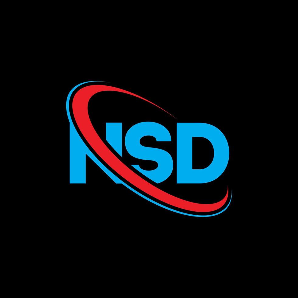 nsd-Logo. NSD-Brief. nsd-Buchstaben-Logo-Design. Initialen nsd-Logo verbunden mit Kreis und Monogramm-Logo in Großbuchstaben. nsd-typografie für technologie-, geschäfts- und immobilienmarke. vektor