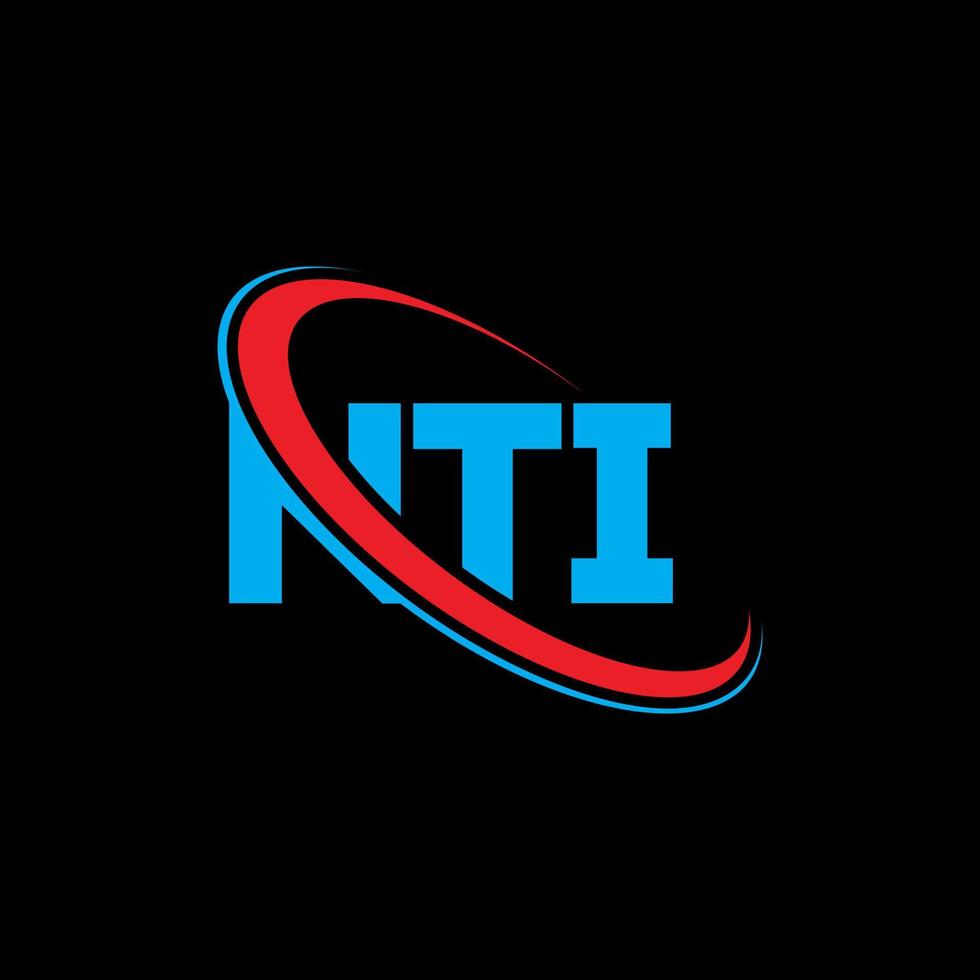 nti-Logo. nti-Brief. nti-Brief-Logo-Design. Initialen nti-Logo verbunden mit Kreis und Monogramm-Logo in Großbuchstaben. nti-Typografie für Technologie-, Geschäfts- und Immobilienmarke. vektor