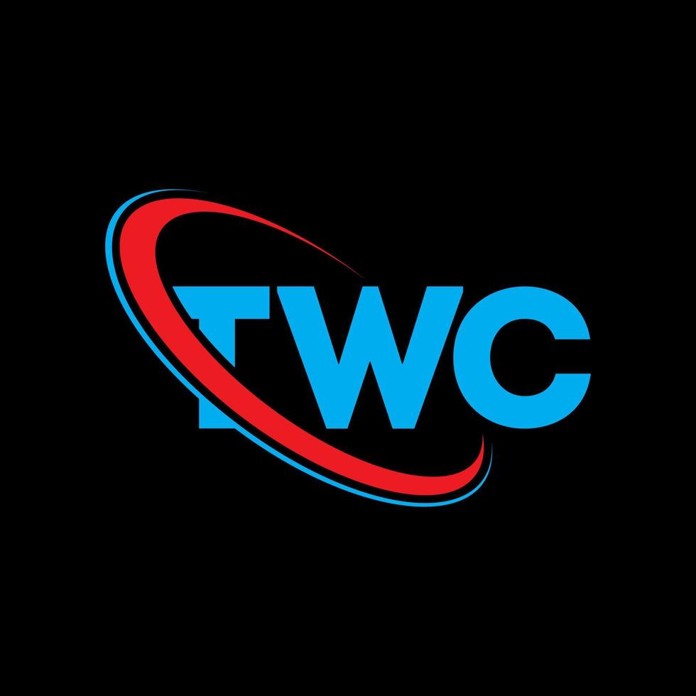 twc logotyp. twc brev. twc bokstavslogotypdesign. initialer twc logotyp länkad med cirkel och versaler monogram logotyp. twc typografi för teknik, företag och fastighetsmärke. vektor