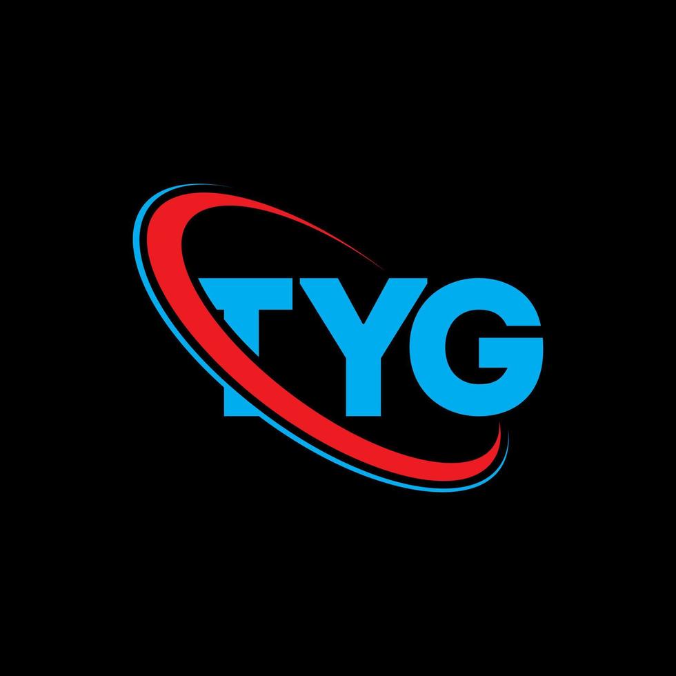 tyg-Logo. tyg-Brief. tyg-Buchstaben-Logo-Design. Initialen-TYG-Logo, verbunden mit Kreis und Monogramm-Logo in Großbuchstaben. tyg-typografie für technologie-, geschäfts- und immobilienmarke. vektor