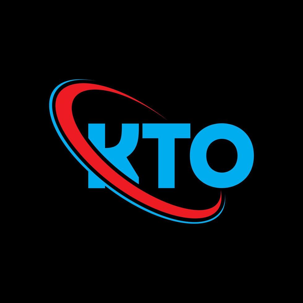 kto logotyp. kto bokstav. kto letter logotyp design. initialer kto logotyp länkad med cirkel och versaler monogram logotyp. kto typografi för teknik, företag och fastighetsmärke. vektor