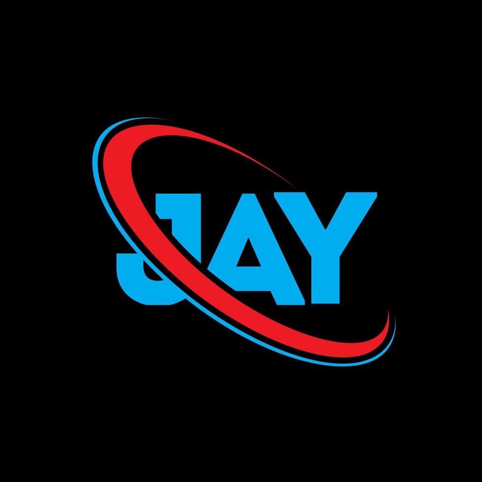 Jay-Logo. Jay-Brief. Jay-Buchstaben-Logo-Design. Initialen Jay-Logo verbunden mit Kreis und Monogramm-Logo in Großbuchstaben. jay typografie für technologie-, geschäfts- und immobilienmarke. vektor