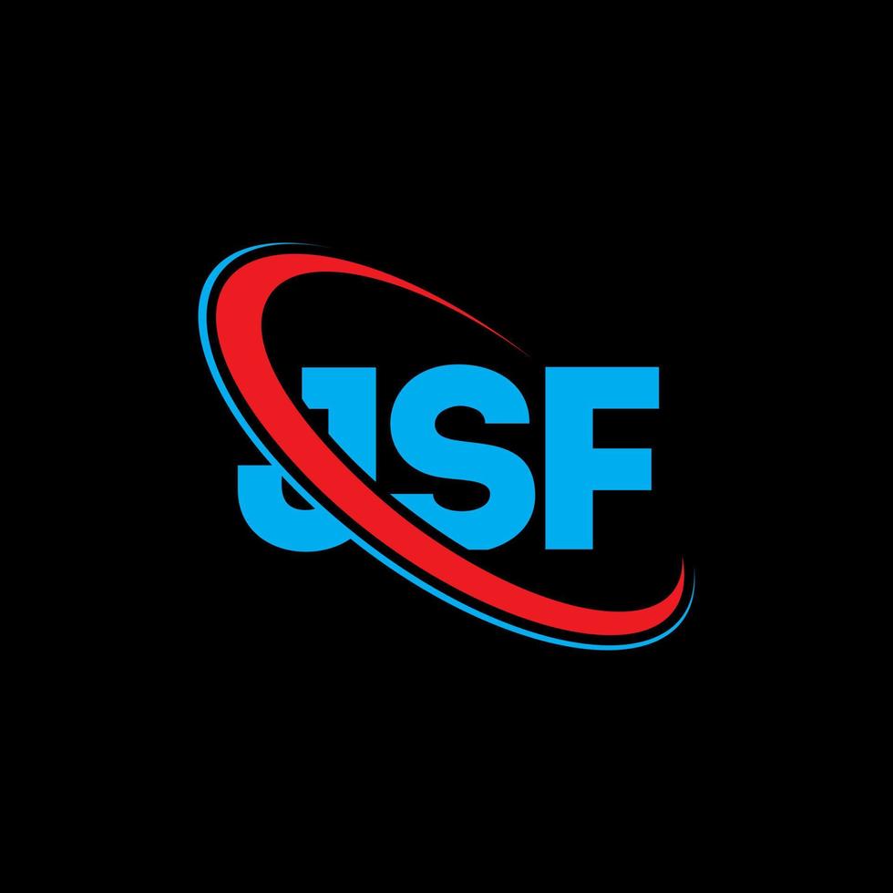 jsf-Logo. jsf brief. JSF-Brief-Logo-Design. Initialen jsf-Logo verbunden mit Kreis und Monogramm-Logo in Großbuchstaben. jsf-typografie für technologie-, geschäfts- und immobilienmarke. vektor