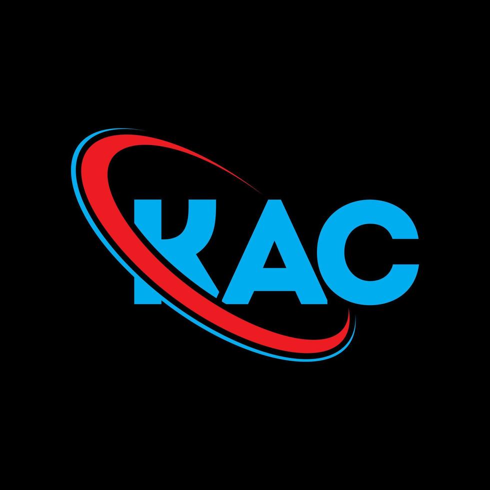 kac-Logo. kac brief. kac-Buchstaben-Logo-Design. Initialen kac-Logo verbunden mit Kreis und Monogramm-Logo in Großbuchstaben. kac-typografie für technologie-, geschäfts- und immobilienmarke. vektor