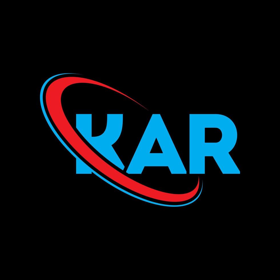 Kar-Logo. Kar-Brief. kar-Buchstaben-Logo-Design. Initialen-Kar-Logo, verbunden mit Kreis und Monogramm-Logo in Großbuchstaben. kar-typografie für technologie-, geschäfts- und immobilienmarke. vektor