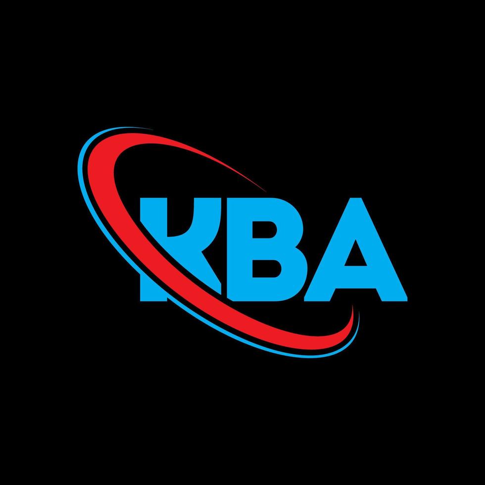 kba logotyp. kba brev. kba bokstavslogotypdesign. initialer kba logotyp länkad med cirkel och versaler monogram logotyp. kba typografi för teknik, företag och fastighetsmärke. vektor