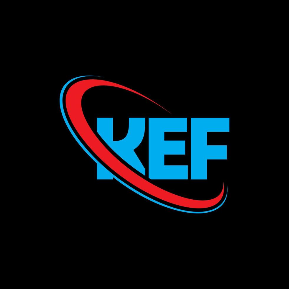 kef-Logo. kef brief. Kef-Brief-Logo-Design. Initialen-Kef-Logo, verbunden mit Kreis und Monogramm-Logo in Großbuchstaben. kef-typografie für technologie-, geschäfts- und immobilienmarke. vektor