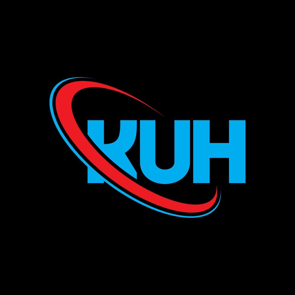 hu Logo. hu Brief. kuh-Buchstaben-Logo-Design. Initialen kuh-Logo verbunden mit Kreis und Monogramm-Logo in Großbuchstaben. kuh typografie für technologie-, geschäfts- und immobilienmarke. vektor