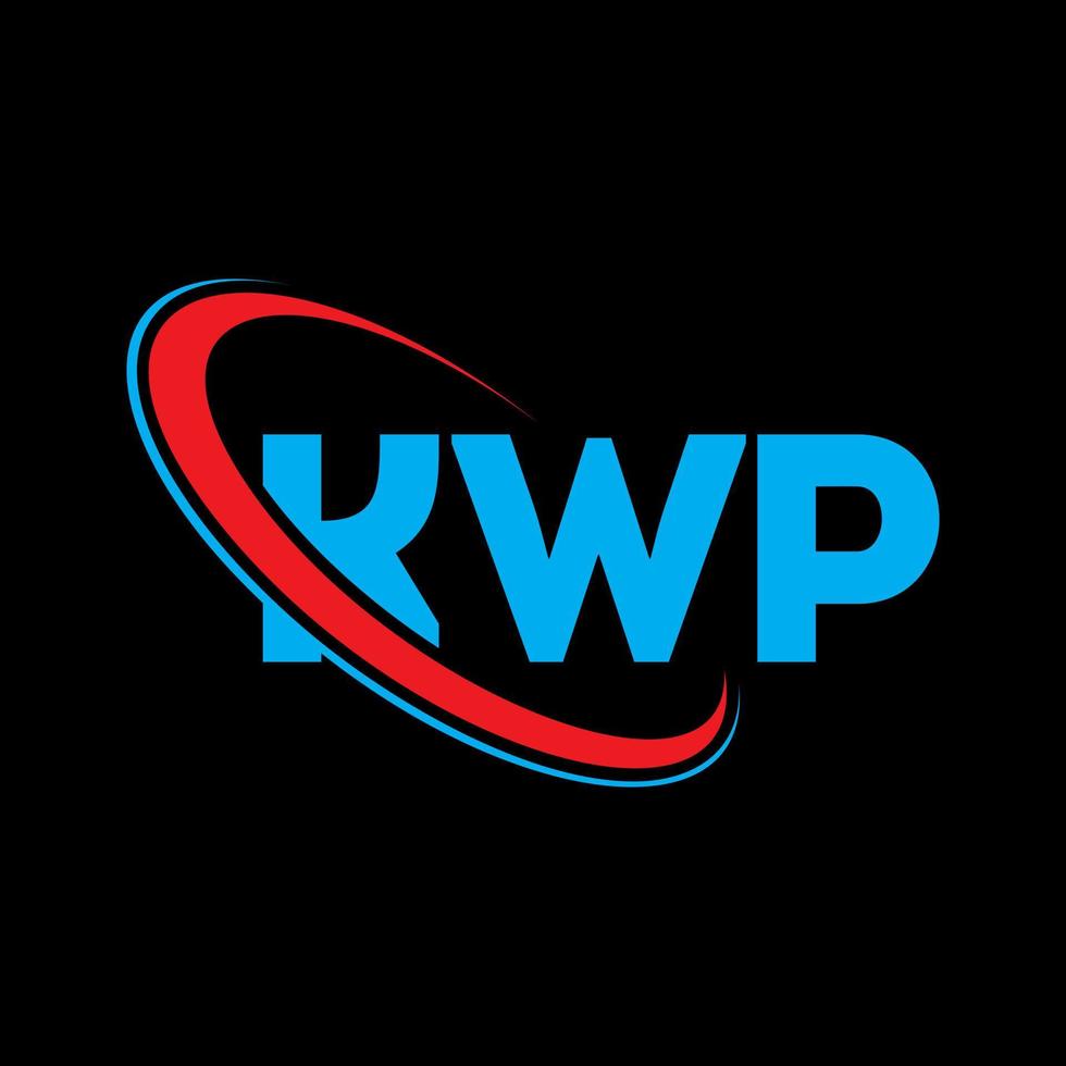 kwp logotyp. kwp brev. kwp bokstavslogotypdesign. initialer kwp logotyp länkad med cirkel och versaler monogram logotyp. kwp-typografi för teknik-, affärs- och fastighetsmärke. vektor