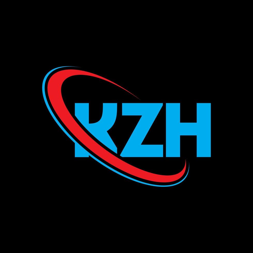 kzh-Logo. kzh-Brief. kzh-Buchstaben-Logo-Design. kzh-Logo mit den Initialen, verbunden mit einem Kreis und einem Monogramm-Logo in Großbuchstaben. kzh-typografie für technologie-, geschäfts- und immobilienmarke. vektor