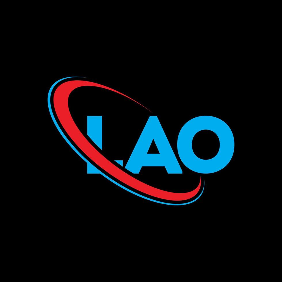 lao logotyp. lao brev. lao letter logotyp design. initialer lao logotyp länkad med cirkel och versaler monogram logotyp. lao typografi för teknik, affärs- och fastighetsmärke. vektor