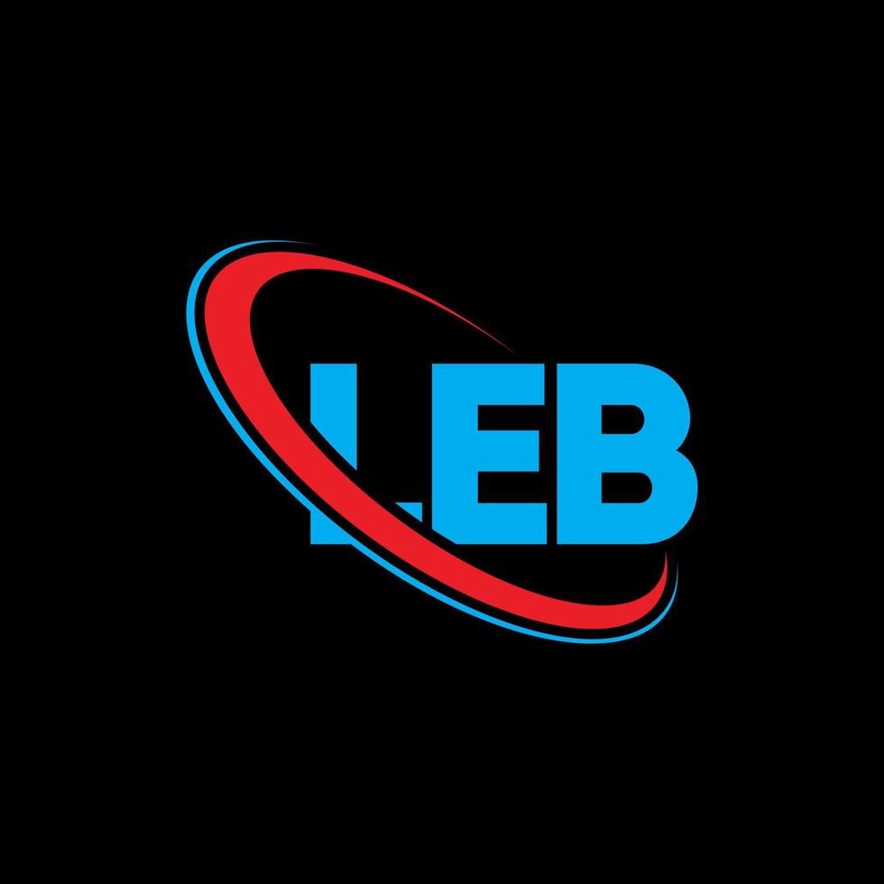 leb-Logo. leb brief. leb-Buchstaben-Logo-Design. Initialen leb-Logo verbunden mit Kreis und Monogramm-Logo in Großbuchstaben. leb typografie für technologie-, geschäfts- und immobilienmarke. vektor