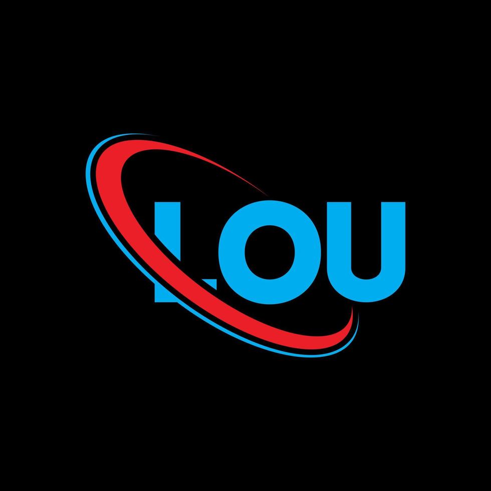 Lou-Logo. lauter Brief. Logo-Design mit Lou-Buchstaben. Initialen Lou-Logo verbunden mit Kreis und Monogramm-Logo in Großbuchstaben. lou typografie für technologie-, geschäfts- und immobilienmarke. vektor