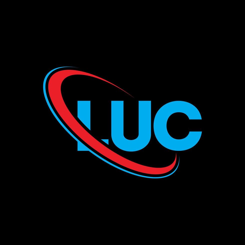 luc-Logo. luk brief. luc-Buchstaben-Logo-Design. Initialen Luc-Logo verbunden mit Kreis und Monogramm-Logo in Großbuchstaben. luc typografie für technologie-, geschäfts- und immobilienmarke. vektor