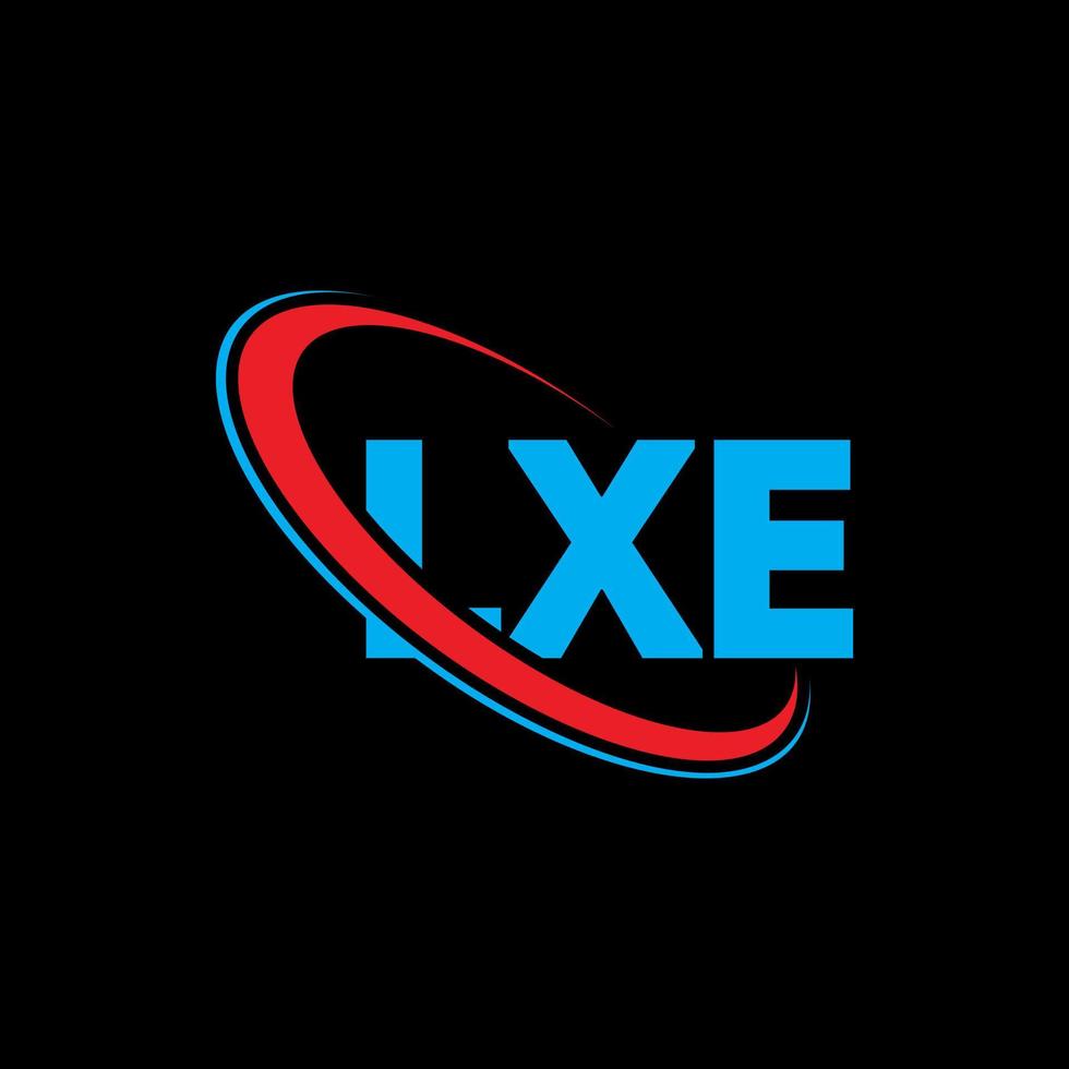 lxe-Logo. lxe-Brief. lxe-Buchstaben-Logo-Design. Initialen lxe-Logo, verbunden mit Kreis und Monogramm-Logo in Großbuchstaben. lxe-typografie für technologie-, geschäfts- und immobilienmarke. vektor