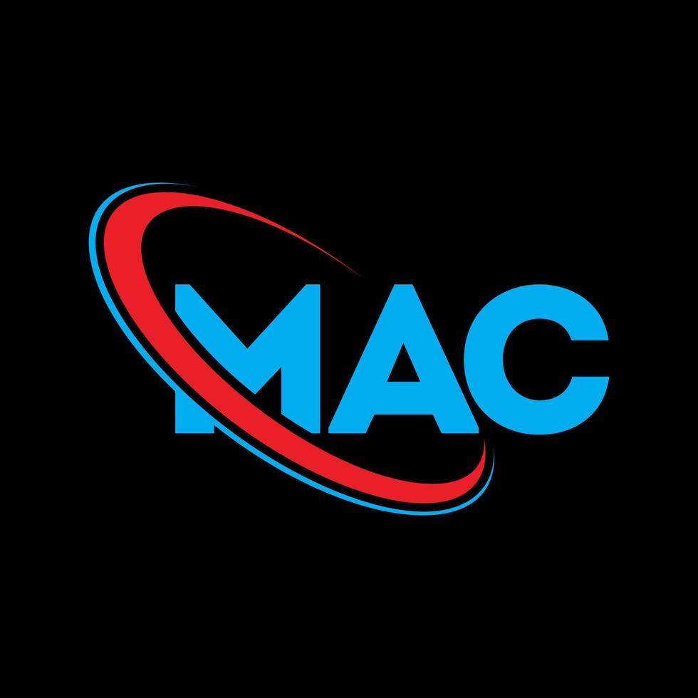 mac logotyp. mac brev. mac letter logotyp design. initialer mac logotyp länkad med cirkel och versaler monogram logotyp. mac typografi för teknik, företag och fastighetsmärke. vektor