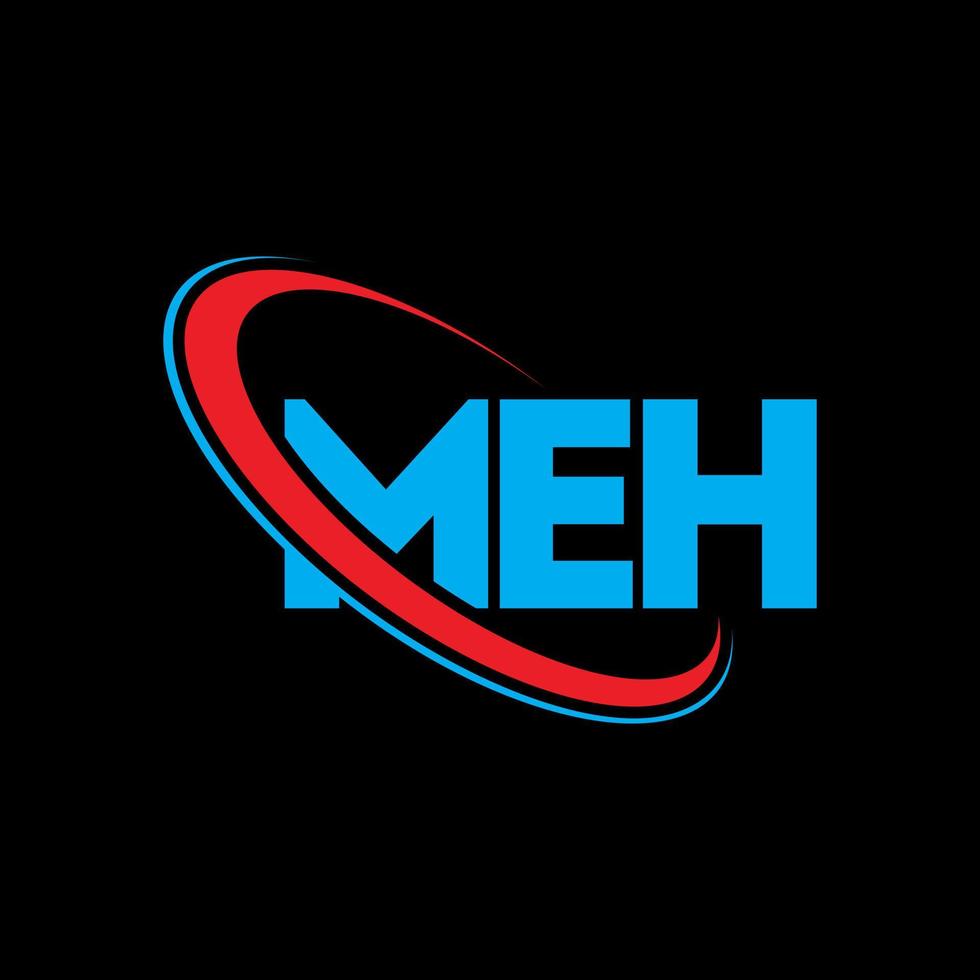 meh Logo. äh Brief. Logo-Design mit meh-Buchstaben. Initialen Meh-Logo verbunden mit Kreis und Monogramm-Logo in Großbuchstaben. meh typografie für technologie-, geschäfts- und immobilienmarke. vektor