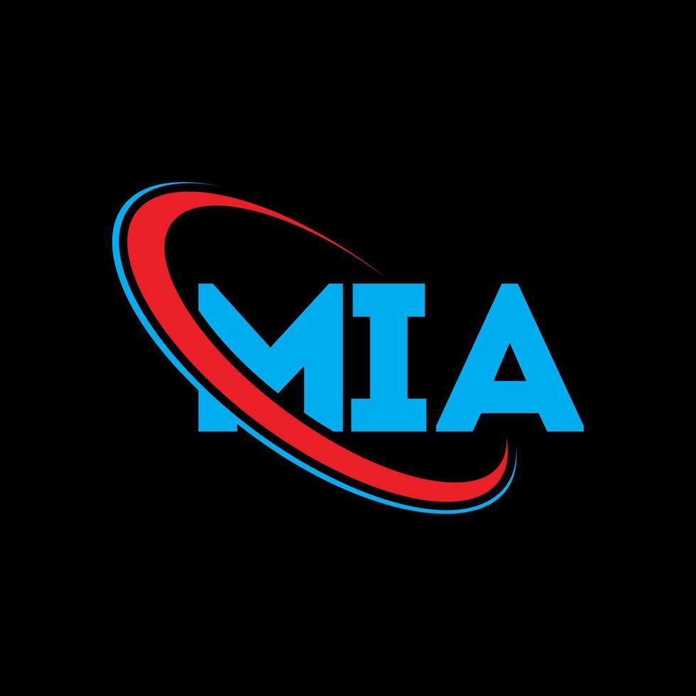 mia-Logo. Mia-Brief. Mia-Brief-Logo-Design. Initialen mia-Logo verbunden mit Kreis und Monogramm-Logo in Großbuchstaben. mia Typografie für Technologie-, Business- und Immobilienmarke. vektor