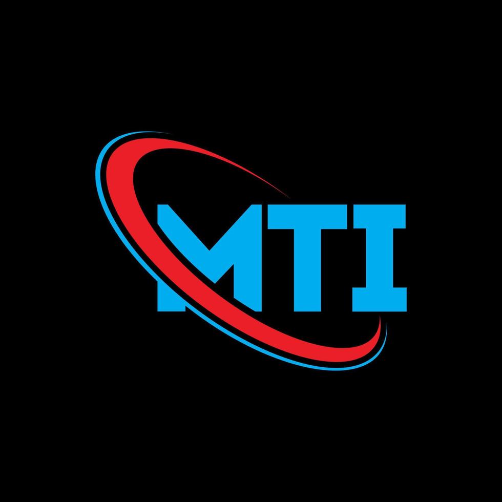 mti logotyp. mti brev. mti brev logotyp design. initialer mti logotyp länkad med cirkel och versaler monogram logotyp. mti typografi för teknik, företag och fastighetsmärke. vektor