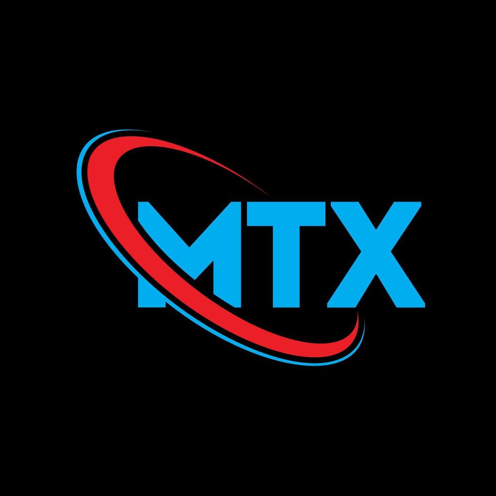 mtx-Logo. mtx-Brief. mtx-Buchstaben-Logo-Design. Initialen mtx-Logo, verbunden mit Kreis und Monogramm-Logo in Großbuchstaben. mtx-typografie für technologie-, geschäfts- und immobilienmarke. vektor