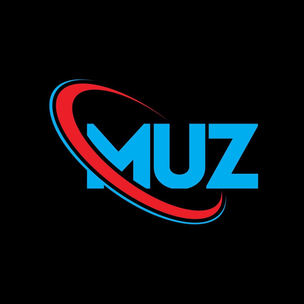 muz logotyp. muz brev. muz brev logotyp design. initialer muz logotyp länkad med cirkel och versaler monogram logotyp. muz typografi för teknik, affärs- och fastighetsmärke. vektor