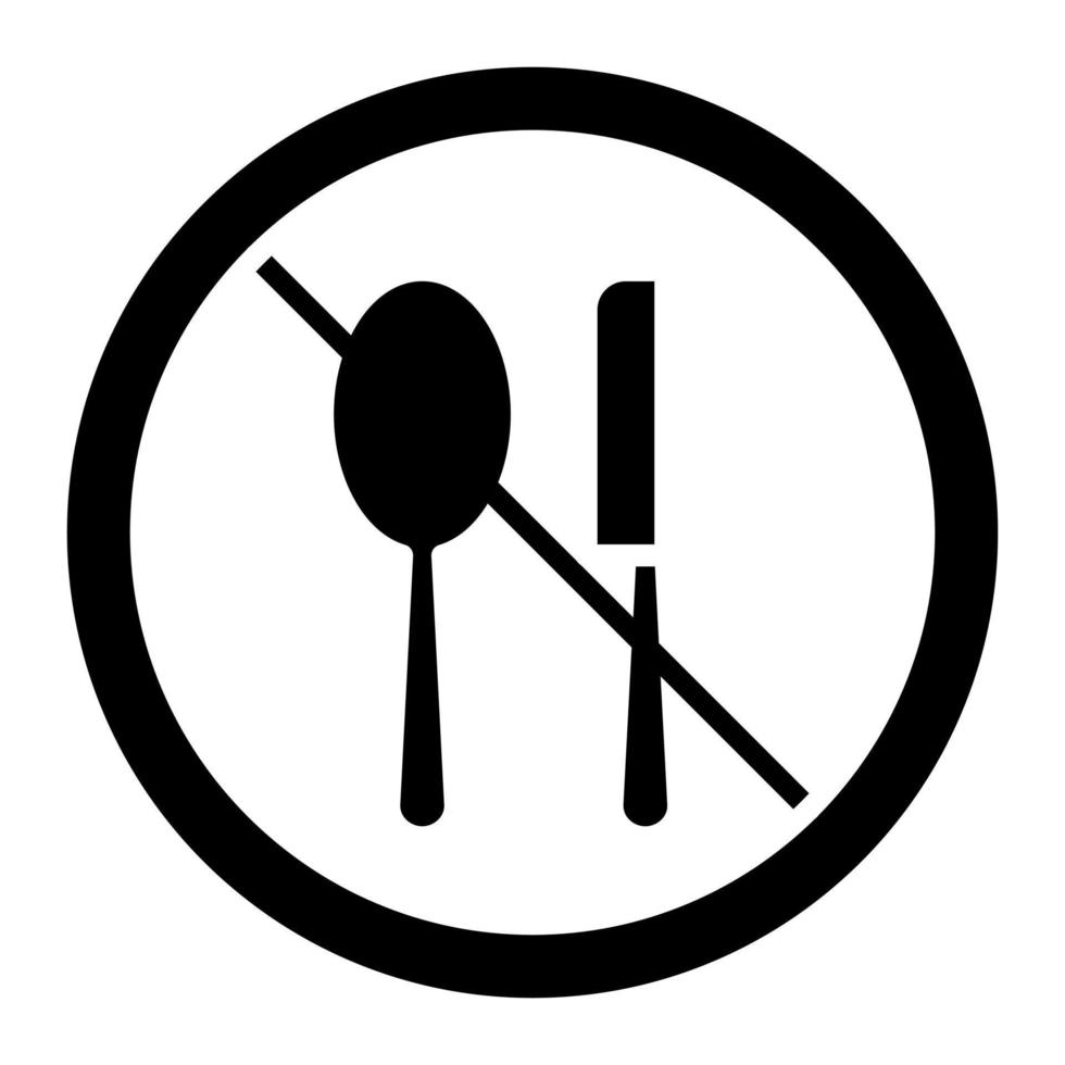 kein Essens-Glyphen-Symbol vektor