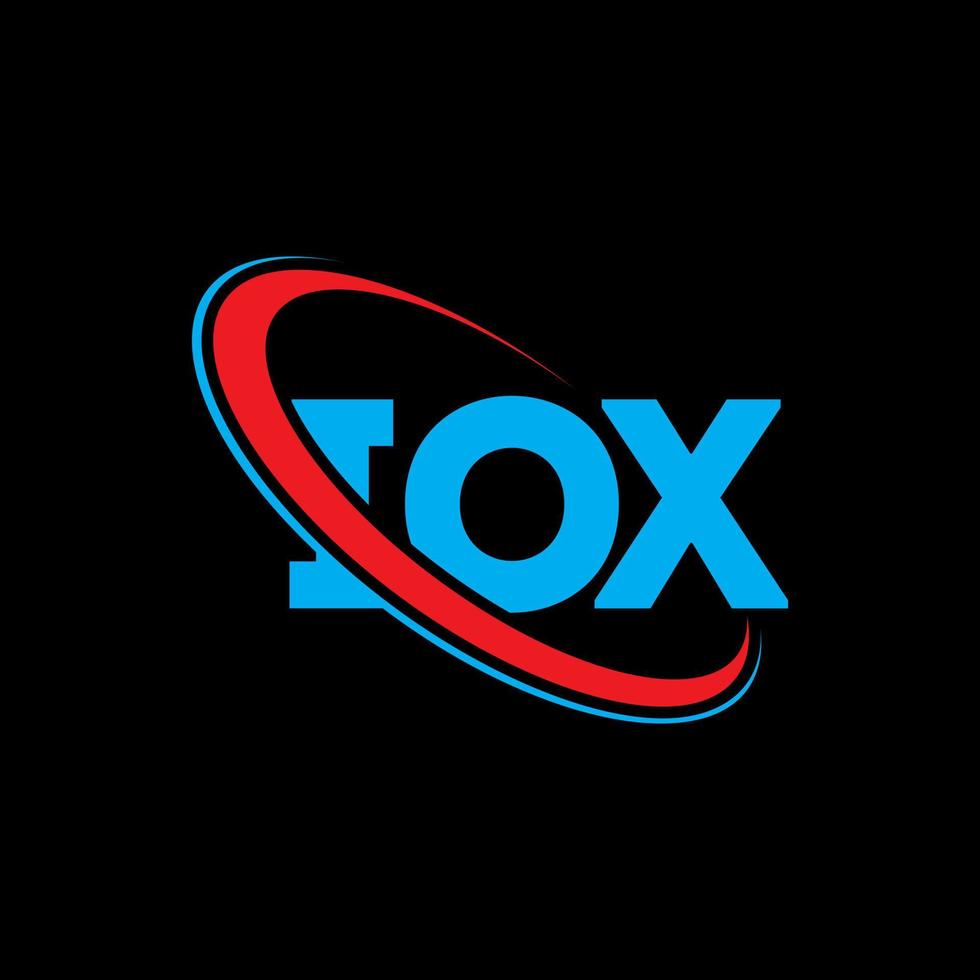 iox-Logo. Iox-Brief. Iox-Brief-Logo-Design. Initialen-Iox-Logo, verbunden mit Kreis und Monogramm-Logo in Großbuchstaben. iox-typografie für technologie-, geschäfts- und immobilienmarke. vektor