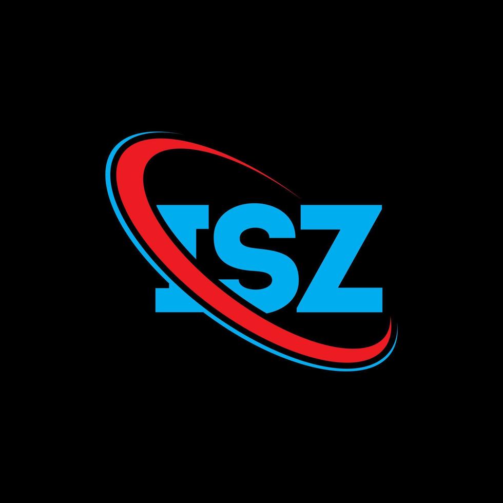 isz logotyp. isz bokstav. isz bokstavslogotypdesign. initialer isz logotyp länkad med cirkel och versaler monogram logotyp. isz typografi för teknik, företag och fastighetsmärke. vektor