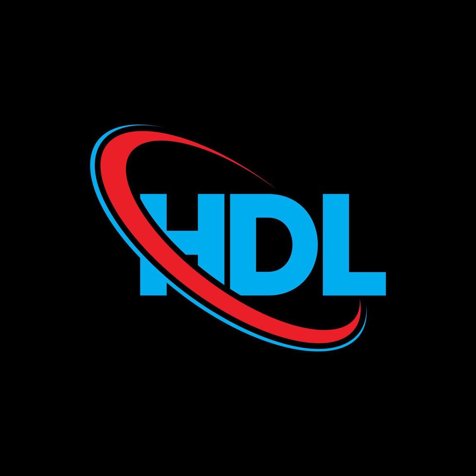 hdl-Logo. hdl-Brief. hdl-Buchstaben-Logo-Design. initialen hdl-logo verbunden mit kreis und monogramm-logo in großbuchstaben. hdl-typografie für technologie-, geschäfts- und immobilienmarke. vektor