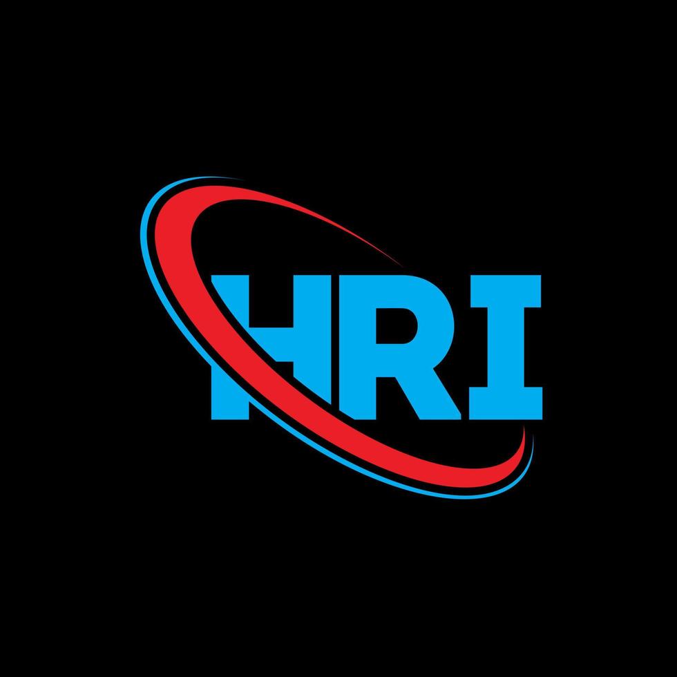 hri-Logo. hri brief. Hri-Brief-Logo-Design. Initialen-hri-Logo verbunden mit Kreis und Monogramm-Logo in Großbuchstaben. hri-typografie für technologie-, geschäfts- und immobilienmarke. vektor