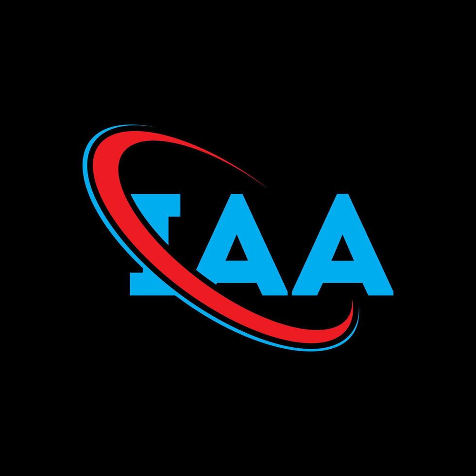 iaa-Logo. iaa brief. iaa-Buchstaben-Logo-Design. Initialen iaa-Logo verbunden mit Kreis und Monogramm-Logo in Großbuchstaben. iaa typografie für technologie-, business- und immobilienmarke. vektor