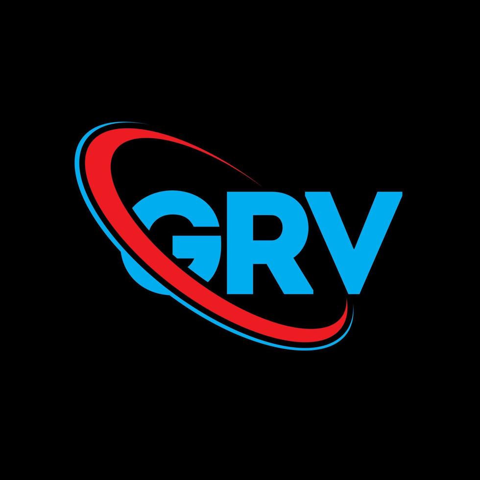 grv-Logo. grv brief. Grv-Buchstaben-Logo-Design. Initialen grv-Logo verbunden mit Kreis und Monogramm-Logo in Großbuchstaben. grv typografie für technologie-, geschäfts- und immobilienmarke. vektor