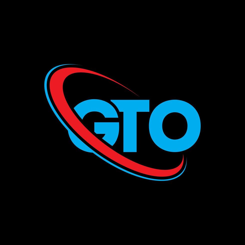 gto-Logo. gto-Brief. Gto-Brief-Logo-Design. Initialen gto-Logo verbunden mit Kreis und Monogramm-Logo in Großbuchstaben. gto-typografie für technologie-, geschäfts- und immobilienmarke. vektor