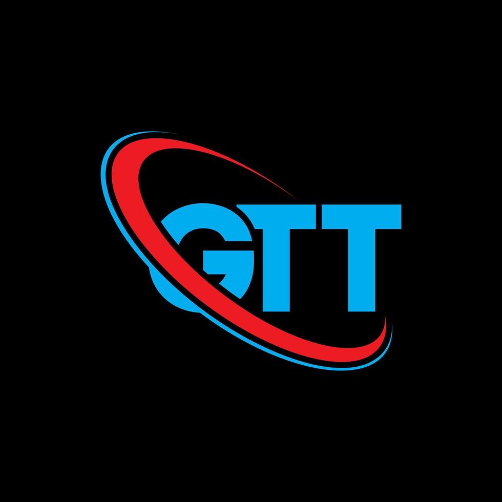 gtt-Logo. gtt-Brief. gtt-Brief-Logo-Design. Initialen des GTT-Logos, verbunden mit einem Kreis und einem Monogramm-Logo in Großbuchstaben. gtt-typografie für technologie-, geschäfts- und immobilienmarke. vektor