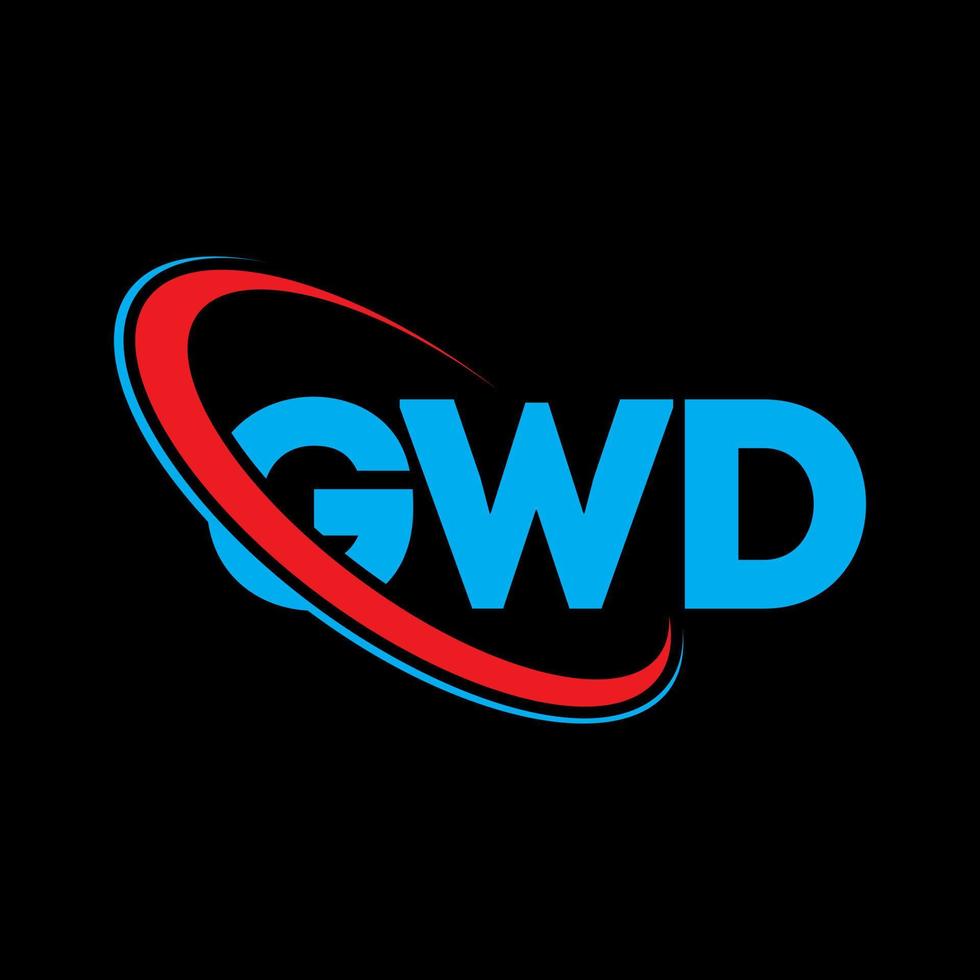 gwd-Logo. gw Brief. gwd-Buchstaben-Logo-Design. Initialen gwd-Logo verbunden mit Kreis und Monogramm-Logo in Großbuchstaben. gwd Typografie für Technologie-, Business- und Immobilienmarke. vektor