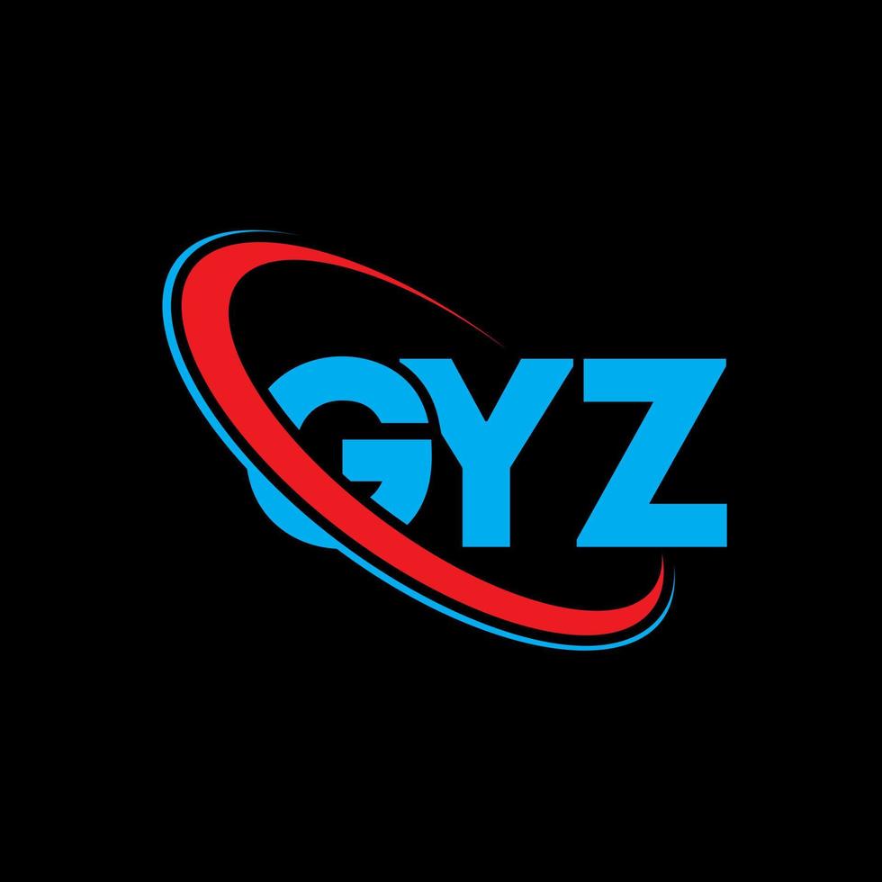gyz-Logo. Gyz-Brief. gyz-Buchstaben-Logo-Design. Initialen-Gyz-Logo, verbunden mit Kreis und Monogramm-Logo in Großbuchstaben. gyz-typografie für technologie-, geschäfts- und immobilienmarke. vektor