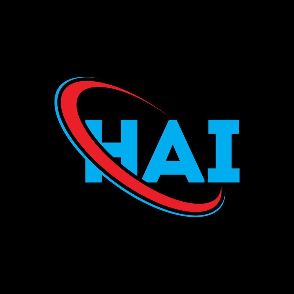 Hai-Logo. Hai Brief. hai-Buchstaben-Logo-Design. Initialen Hai-Logo, verbunden mit Kreis und Monogramm-Logo in Großbuchstaben. hai-typografie für technologie-, geschäfts- und immobilienmarke. vektor