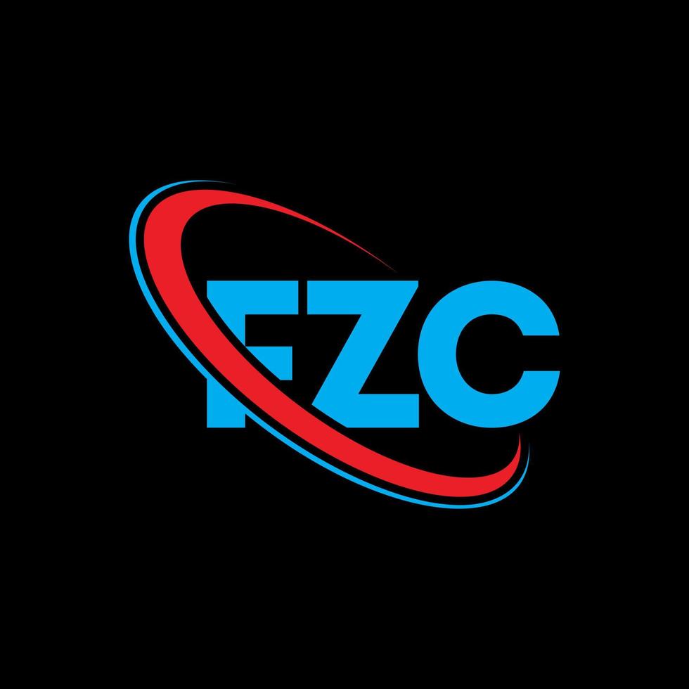 fzc logotyp. fzc brev. fzc bokstavslogotypdesign. initialer fzc logotyp länkad med cirkel och versaler monogram logotyp. fzc typografi för teknik, företag och fastighetsmärke. vektor