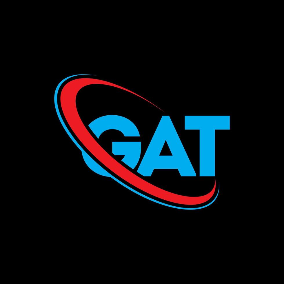 gat-Logo. gat brief. gat-Buchstaben-Logo-Design. Initialen-Gat-Logo, verbunden mit Kreis und Monogramm-Logo in Großbuchstaben. gat-typografie für technologie-, geschäfts- und immobilienmarke. vektor