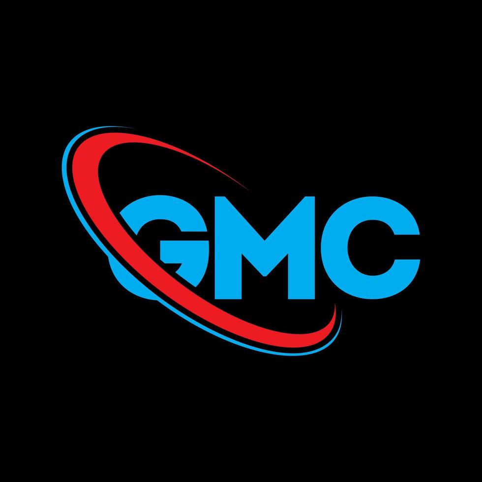 gmc logotyp. gmc brev. gmc brev logotyp design. initialer gmc logotyp länkad med cirkel och versaler monogram logotyp. gmc typografi för teknik, företag och fastighetsmärke. vektor