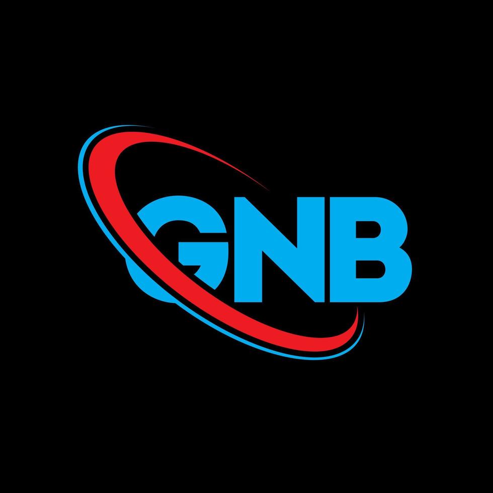 gnb logotyp. gnb brev. gnb brev logotyp design. initialer gnb logotyp länkad med cirkel och versaler monogram logotyp. gnb-typografi för varumärket teknik, företag och fastigheter. vektor