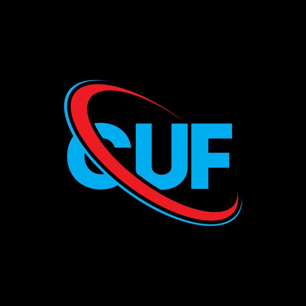 cuf-Logo. Cuf-Brief. cuf-Buchstaben-Logo-Design. Cuf-Logo mit Initialen, verbunden mit Kreis und Monogramm-Logo in Großbuchstaben. cuf-typografie für technologie-, geschäfts- und immobilienmarke. vektor